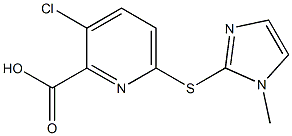 3-chloro-6-[(1-methyl-1H-imidazol-2-yl)sulfanyl]pyridine-2-carboxylic acid 结构式