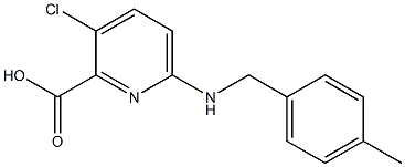 3-chloro-6-{[(4-methylphenyl)methyl]amino}pyridine-2-carboxylic acid 结构式