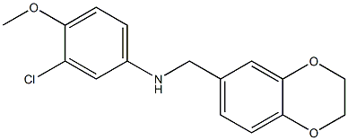 3-chloro-N-(2,3-dihydro-1,4-benzodioxin-6-ylmethyl)-4-methoxyaniline 结构式