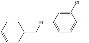 3-chloro-N-(cyclohex-3-en-1-ylmethyl)-4-methylaniline 结构式