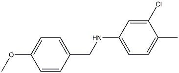 3-chloro-N-[(4-methoxyphenyl)methyl]-4-methylaniline 结构式