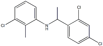 3-chloro-N-[1-(2,4-dichlorophenyl)ethyl]-2-methylaniline 结构式