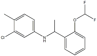 3-chloro-N-{1-[2-(difluoromethoxy)phenyl]ethyl}-4-methylaniline 结构式