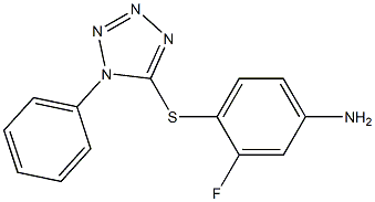 3-fluoro-4-[(1-phenyl-1H-1,2,3,4-tetrazol-5-yl)sulfanyl]aniline 结构式