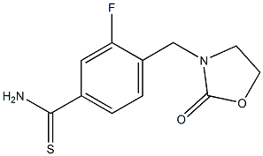 3-fluoro-4-[(2-oxo-1,3-oxazolidin-3-yl)methyl]benzene-1-carbothioamide 结构式