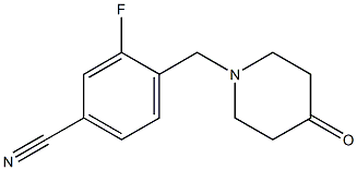 3-fluoro-4-[(4-oxopiperidin-1-yl)methyl]benzonitrile 结构式