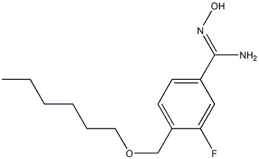 3-fluoro-4-[(hexyloxy)methyl]-N'-hydroxybenzene-1-carboximidamide 结构式