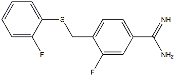 3-fluoro-4-{[(2-fluorophenyl)sulfanyl]methyl}benzene-1-carboximidamide 结构式