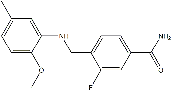 3-fluoro-4-{[(2-methoxy-5-methylphenyl)amino]methyl}benzamide 结构式