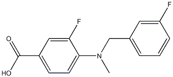 3-fluoro-4-{[(3-fluorophenyl)methyl](methyl)amino}benzoic acid 结构式