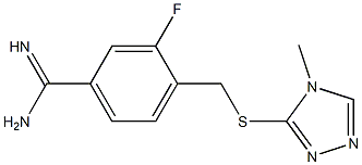 3-fluoro-4-{[(4-methyl-4H-1,2,4-triazol-3-yl)sulfanyl]methyl}benzene-1-carboximidamide 结构式