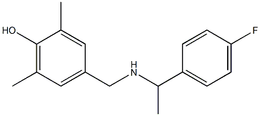 4-({[1-(4-fluorophenyl)ethyl]amino}methyl)-2,6-dimethylphenol 结构式