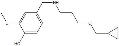4-({[3-(cyclopropylmethoxy)propyl]amino}methyl)-2-methoxyphenol 结构式