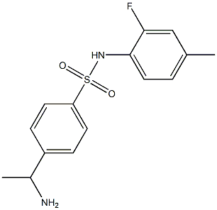 4-(1-aminoethyl)-N-(2-fluoro-4-methylphenyl)benzene-1-sulfonamide 结构式
