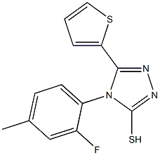 4-(2-fluoro-4-methylphenyl)-5-(thiophen-2-yl)-4H-1,2,4-triazole-3-thiol 结构式