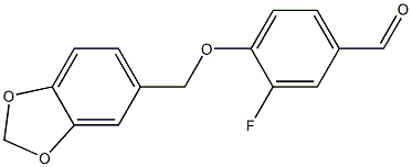 4-(2H-1,3-benzodioxol-5-ylmethoxy)-3-fluorobenzaldehyde 结构式