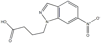 4-(6-nitro-1H-indazol-1-yl)butanoic acid 结构式