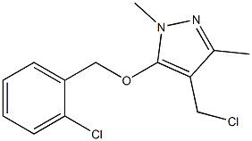 4-(chloromethyl)-5-[(2-chlorophenyl)methoxy]-1,3-dimethyl-1H-pyrazole 结构式