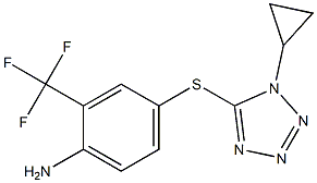 4-[(1-cyclopropyl-1H-1,2,3,4-tetrazol-5-yl)sulfanyl]-2-(trifluoromethyl)aniline 结构式