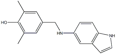 4-[(1H-indol-5-ylamino)methyl]-2,6-dimethylphenol 结构式