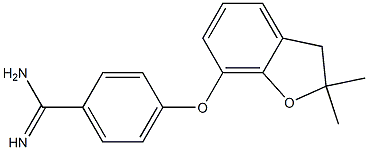 4-[(2,2-dimethyl-2,3-dihydro-1-benzofuran-7-yl)oxy]benzene-1-carboximidamide 结构式