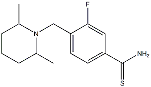 4-[(2,6-dimethylpiperidin-1-yl)methyl]-3-fluorobenzene-1-carbothioamide 结构式