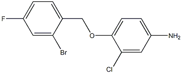 4-[(2-bromo-4-fluorobenzyl)oxy]-3-chloroaniline 结构式