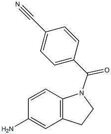 4-[(5-amino-2,3-dihydro-1H-indol-1-yl)carbonyl]benzonitrile 结构式