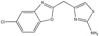 4-[(5-chloro-1,3-benzoxazol-2-yl)methyl]-1,3-thiazol-2-amine 结构式