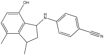 4-[(7-hydroxy-3,4-dimethyl-2,3-dihydro-1H-inden-1-yl)amino]benzonitrile 结构式