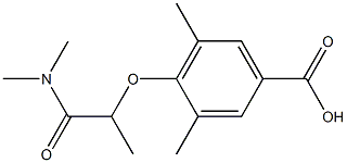 4-[1-(dimethylcarbamoyl)ethoxy]-3,5-dimethylbenzoic acid 结构式