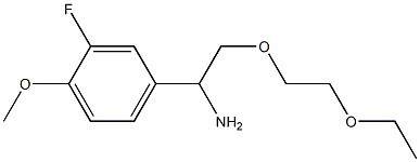 4-[1-amino-2-(2-ethoxyethoxy)ethyl]-2-fluoro-1-methoxybenzene 结构式