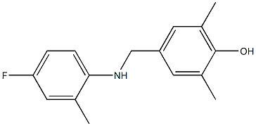 4-{[(4-fluoro-2-methylphenyl)amino]methyl}-2,6-dimethylphenol 结构式