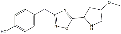 4-{[5-(4-methoxypyrrolidin-2-yl)-1,2,4-oxadiazol-3-yl]methyl}phenol 结构式