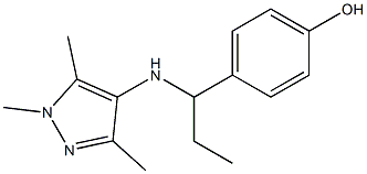 4-{1-[(1,3,5-trimethyl-1H-pyrazol-4-yl)amino]propyl}phenol 结构式