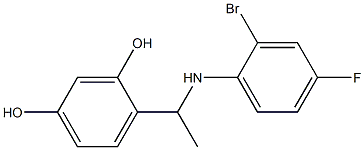 4-{1-[(2-bromo-4-fluorophenyl)amino]ethyl}benzene-1,3-diol 结构式