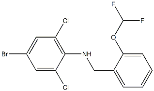 4-bromo-2,6-dichloro-N-{[2-(difluoromethoxy)phenyl]methyl}aniline 结构式