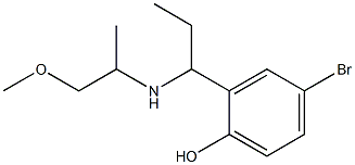 4-bromo-2-{1-[(1-methoxypropan-2-yl)amino]propyl}phenol 结构式