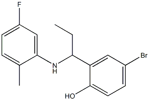 4-bromo-2-{1-[(5-fluoro-2-methylphenyl)amino]propyl}phenol 结构式