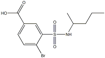 4-bromo-3-(pentan-2-ylsulfamoyl)benzoic acid 结构式