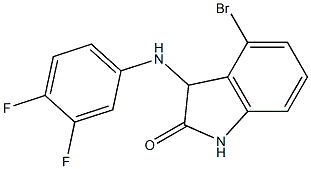 4-bromo-3-[(3,4-difluorophenyl)amino]-2,3-dihydro-1H-indol-2-one 结构式