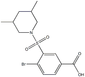 4-bromo-3-[(3,5-dimethylpiperidine-1-)sulfonyl]benzoic acid 结构式