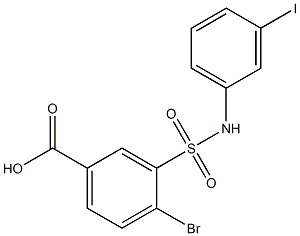 4-bromo-3-[(3-iodophenyl)sulfamoyl]benzoic acid 结构式