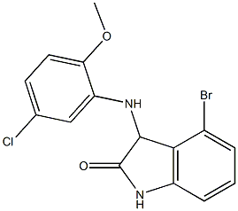 4-bromo-3-[(5-chloro-2-methoxyphenyl)amino]-2,3-dihydro-1H-indol-2-one 结构式