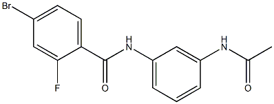 4-bromo-N-(3-acetamidophenyl)-2-fluorobenzamide 结构式