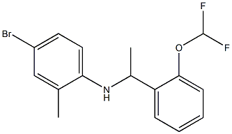 4-bromo-N-{1-[2-(difluoromethoxy)phenyl]ethyl}-2-methylaniline 结构式