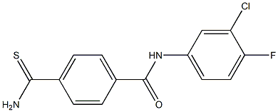 4-carbamothioyl-N-(3-chloro-4-fluorophenyl)benzamide 结构式