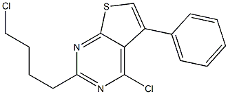 4-chloro-2-(4-chlorobutyl)-5-phenylthieno[2,3-d]pyrimidine 结构式