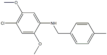 4-chloro-2,5-dimethoxy-N-[(4-methylphenyl)methyl]aniline 结构式
