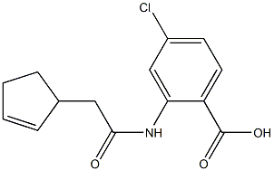 4-chloro-2-[2-(cyclopent-2-en-1-yl)acetamido]benzoic acid 结构式